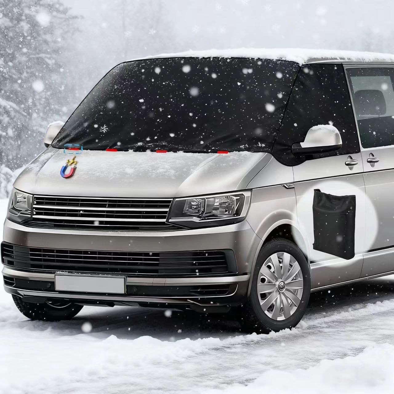 ZATOOTO Protege Pare Brise Givre Hiver pour VW T5 T6 - Tissu Imperméable - Protection/Coverture Pare Soleil Voiture Pare Brise Avant