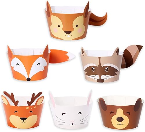 Miniatura 6 de Pop Fizz Designs Woodland Baby Shower - Juego de 24 criaturas del bosque para baby showers