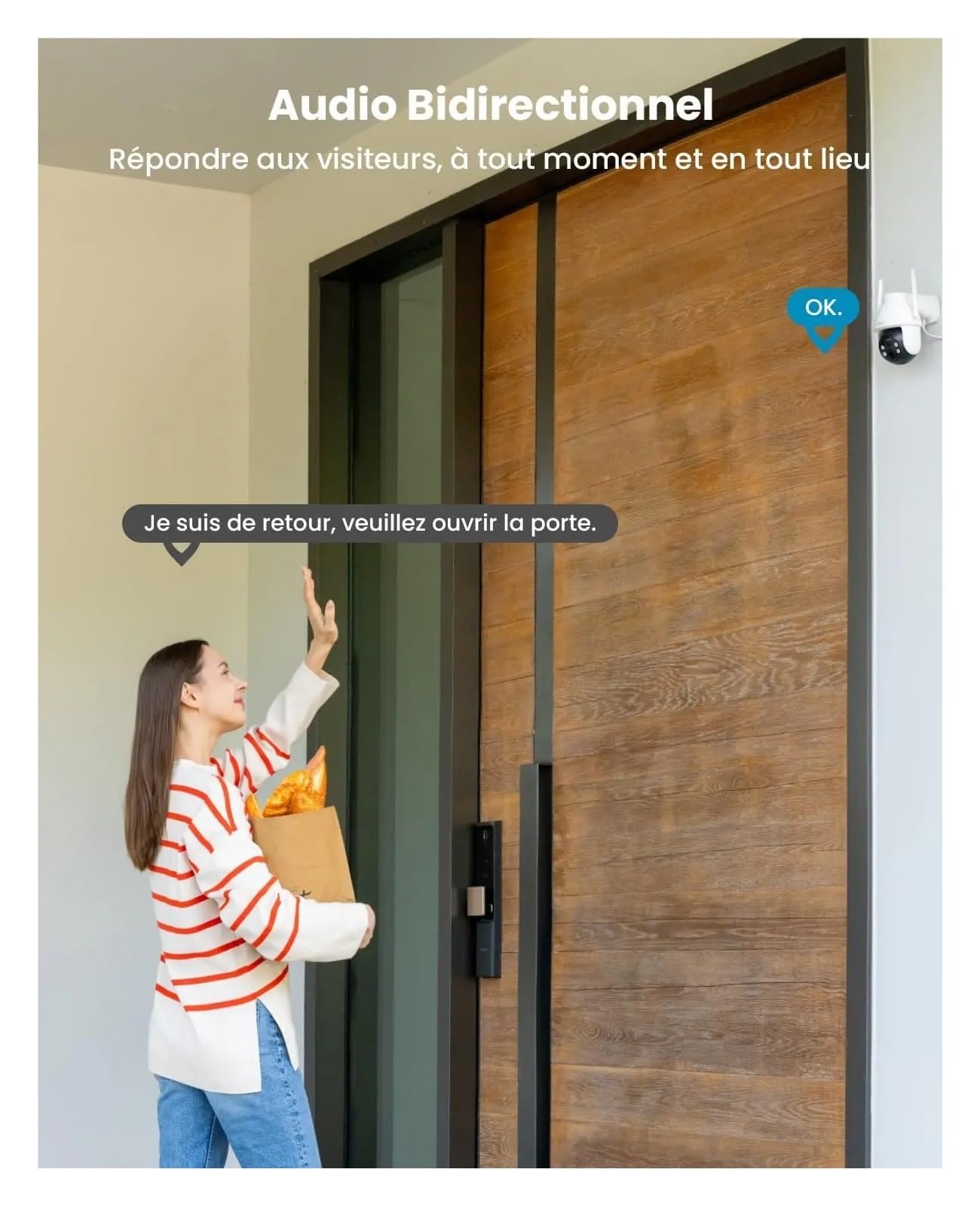 Caméra PTZ Solaire Batterie 360° Extérieure Vidéosurveillance CCTV