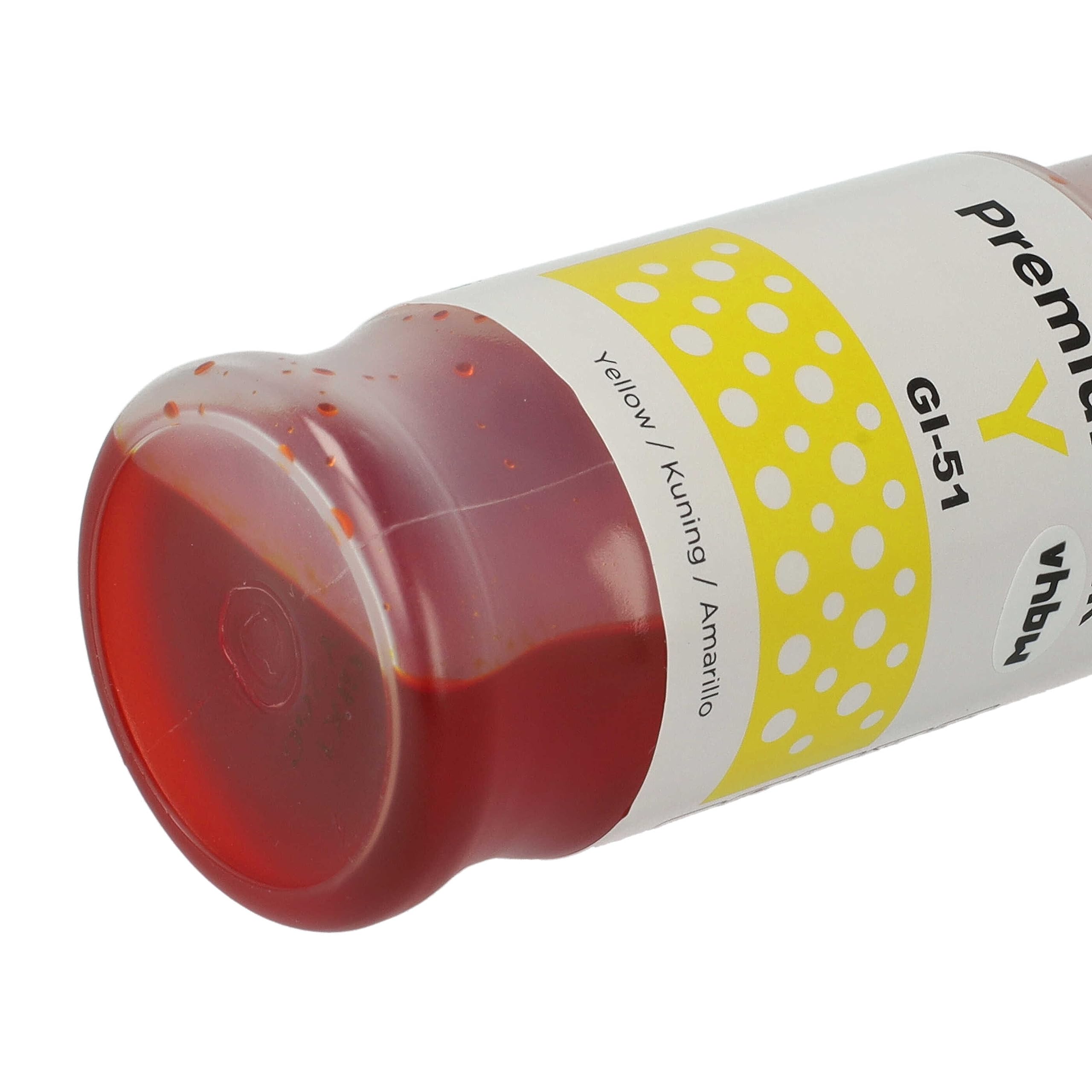 vhbw 4X Encre de Recharge Remplacement pour Canon GI-11, GI-21, GI-41 imprimante - Kit de Recharge Dye Cyan, Dye Magenta, Dye Noir, Dye Jaune