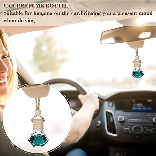 Miniatura 5 de Difusor de ambientador de coche colgante de 0.3 fl oz y 0.2 fl oz, difusor esencial de vidrio transparente vacío, difusor esencial de aceite,