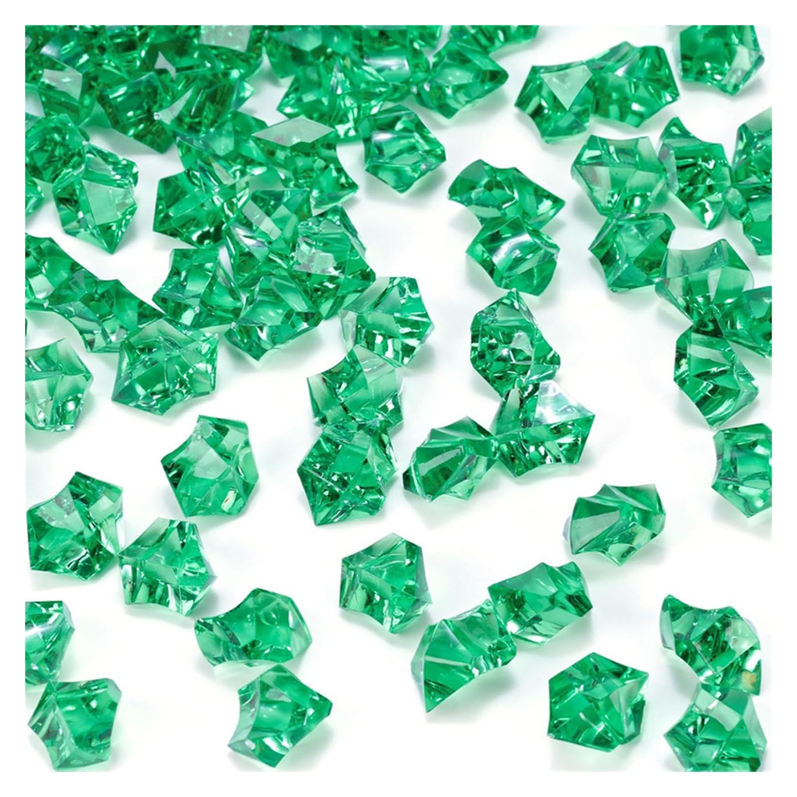 ITRHJTGP Fake Ice Rocks Crushed Diamond Gem Crystals Stones Plastic Fake Ice Rocks Cube Irregular for Vases Fillers(Green)