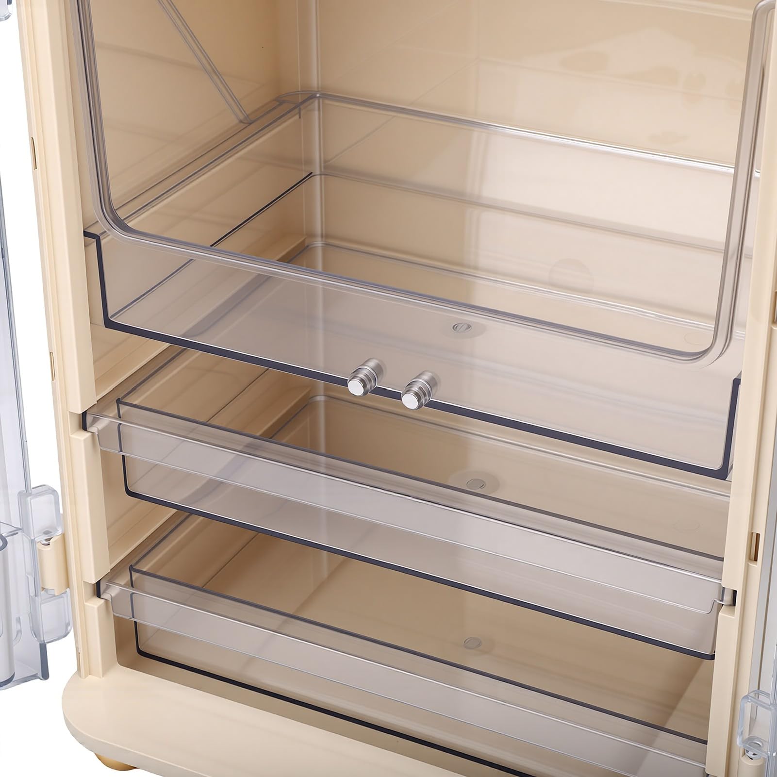 Generic Organizer do Pielęgnacji Skóry Przezroczyste, 3-poziomowe Pudełko do Przechowywania Kosmetyków z Gładkimi Szufladami Komody łazienkowej 15,4 * 10,9 * 8,5 Cala