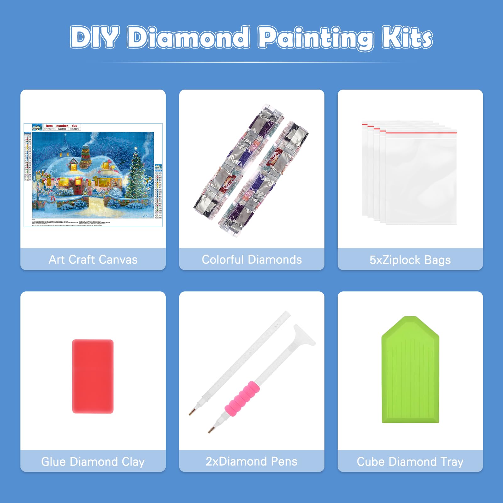 RICUVED Kit Diamond Painting 5D Invernale – 40x70 Cm, Pittura A Mosaico Fai Da Te Con Diamanti Rotondi, Decorazione Parete Casa