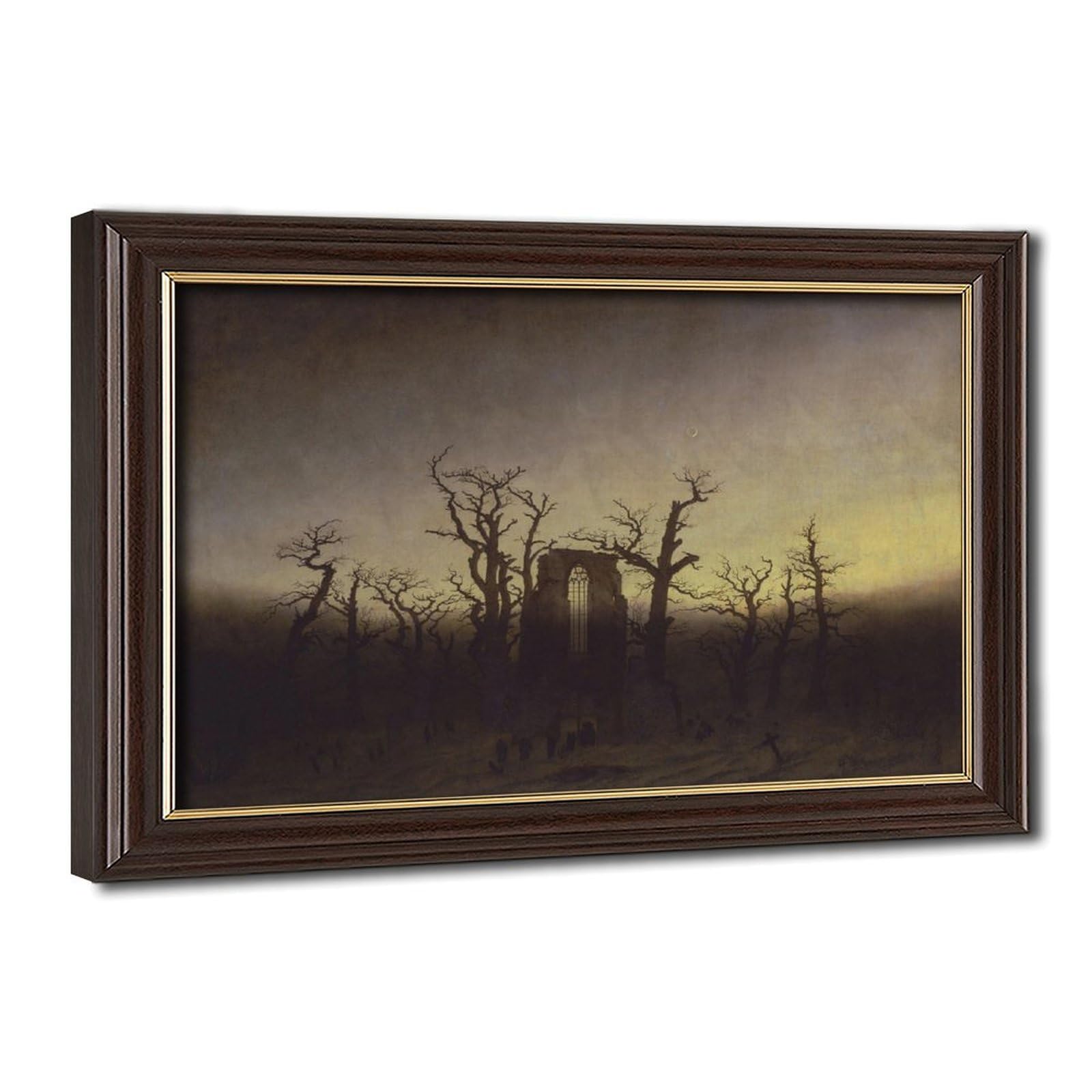 WCYB The Abbey in The Oakwood by Caspar David Friedrich Posters Prints Canvas Deco Paintings Wall Art Hangable Frame 24" L X 36" W