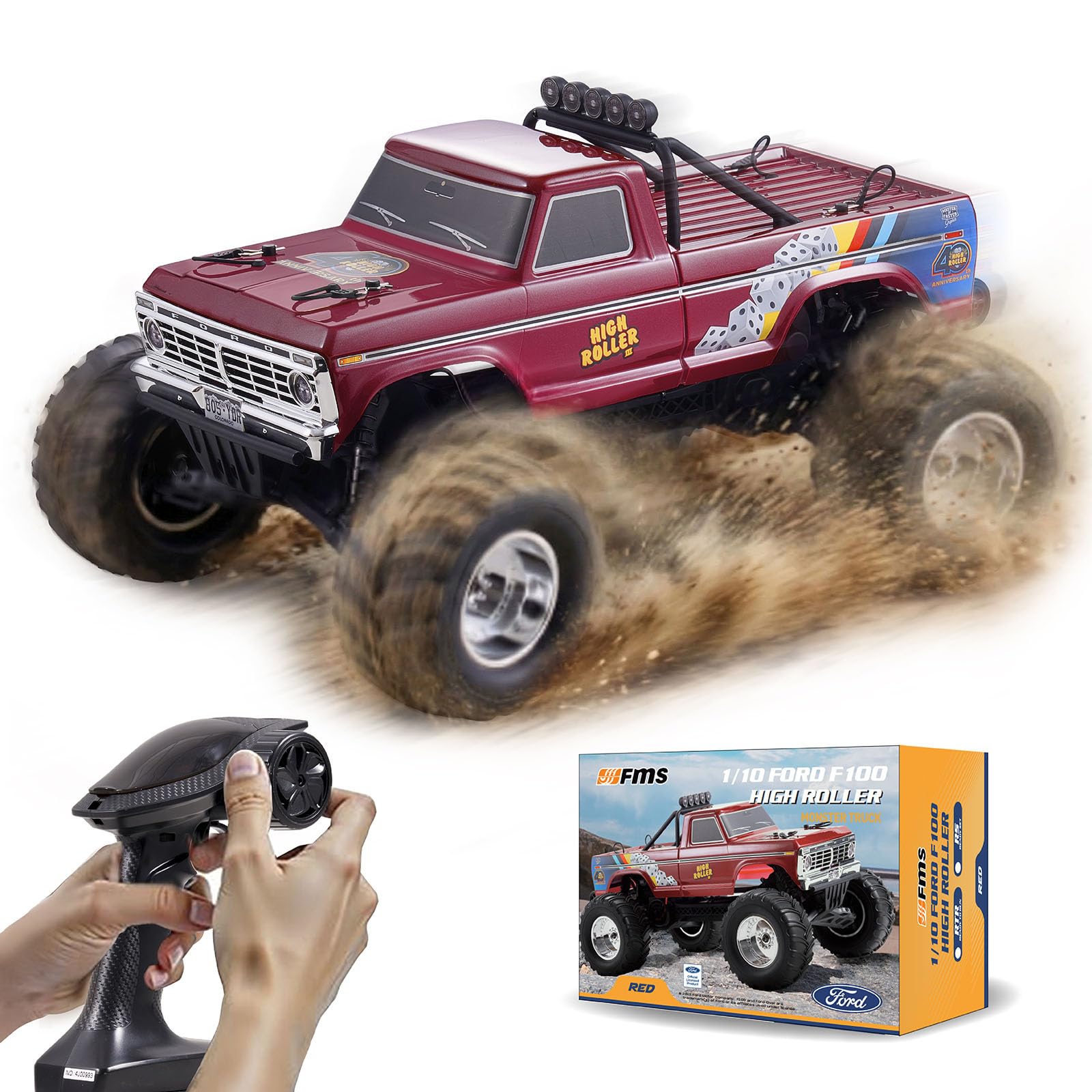 FMS 1/10 Ford F-100 RC Monster Truck, RC Crawler RTR 2WD Off-Road