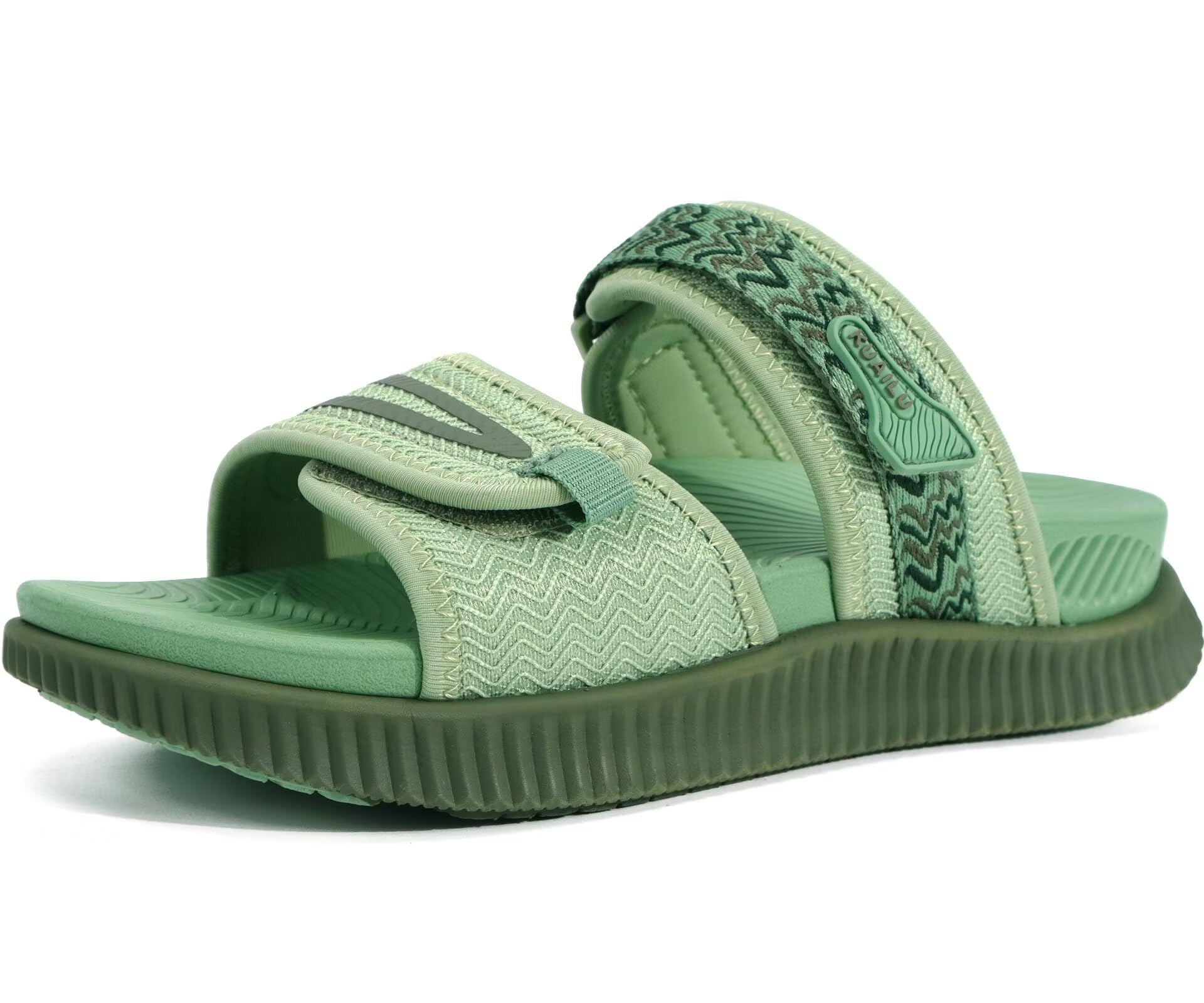 KuaiLu Womens Fashion Orthotic Slides Ladies Athletic Thick Cushion Recovery Sandals Adjustable Strap Slip On Walking Sandles with Comfortable Plantar Fasciitis Arch Support