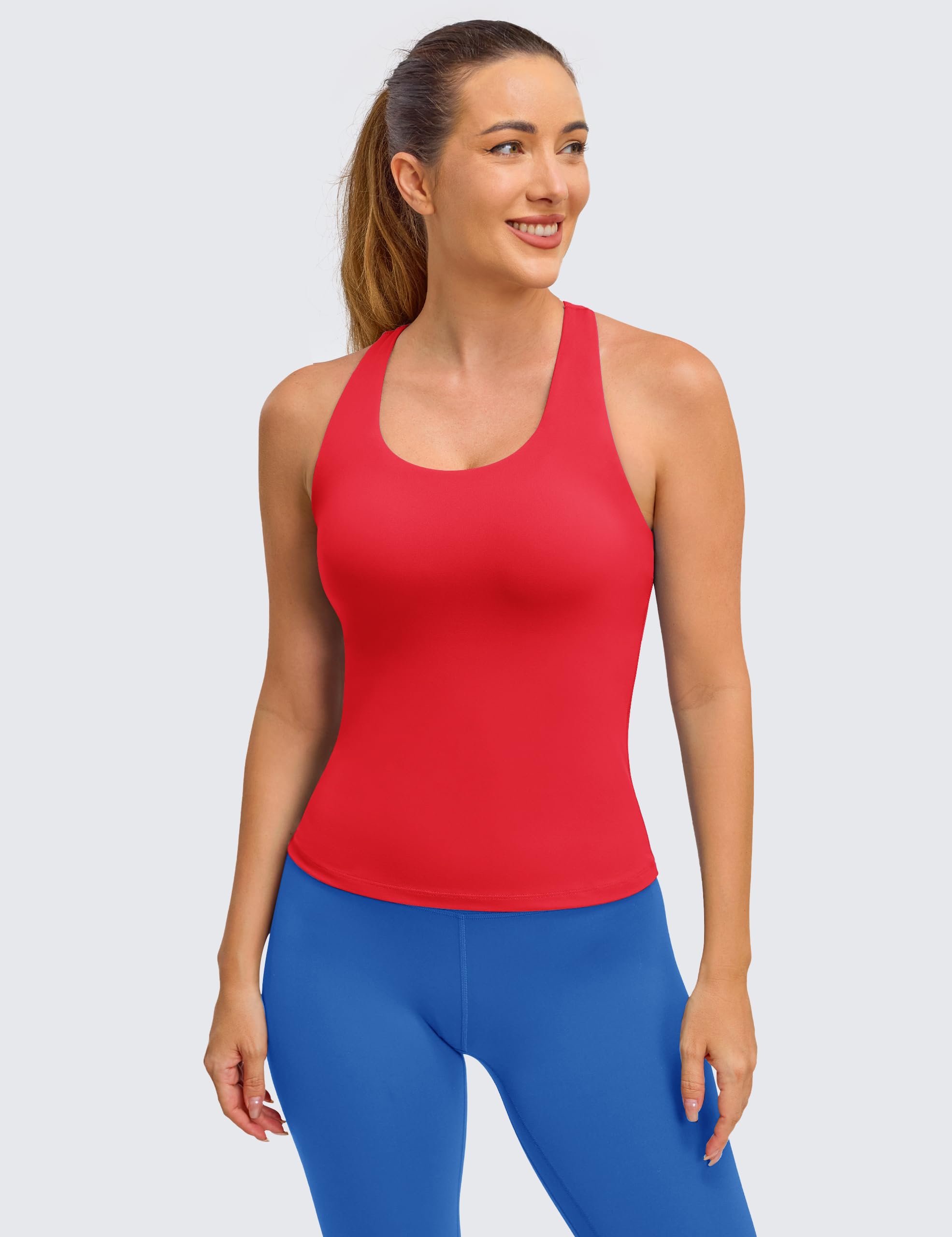 BAYDI Clouduxi Racerback-Workout-Tanktop für Damen, Yoga-Shirts mit integriertem BH, ärmelloses Camisole