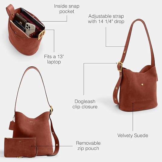 Amazon | COACH スエード ブリーカー バケットバッグ | COACH 
