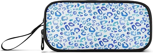 Miniatura 2 de ALAZA Estuche para lápices de guepardo con estampado de leopardo azul, gran capacidad, estuche para lápices de oficina y universidad, bolsa de