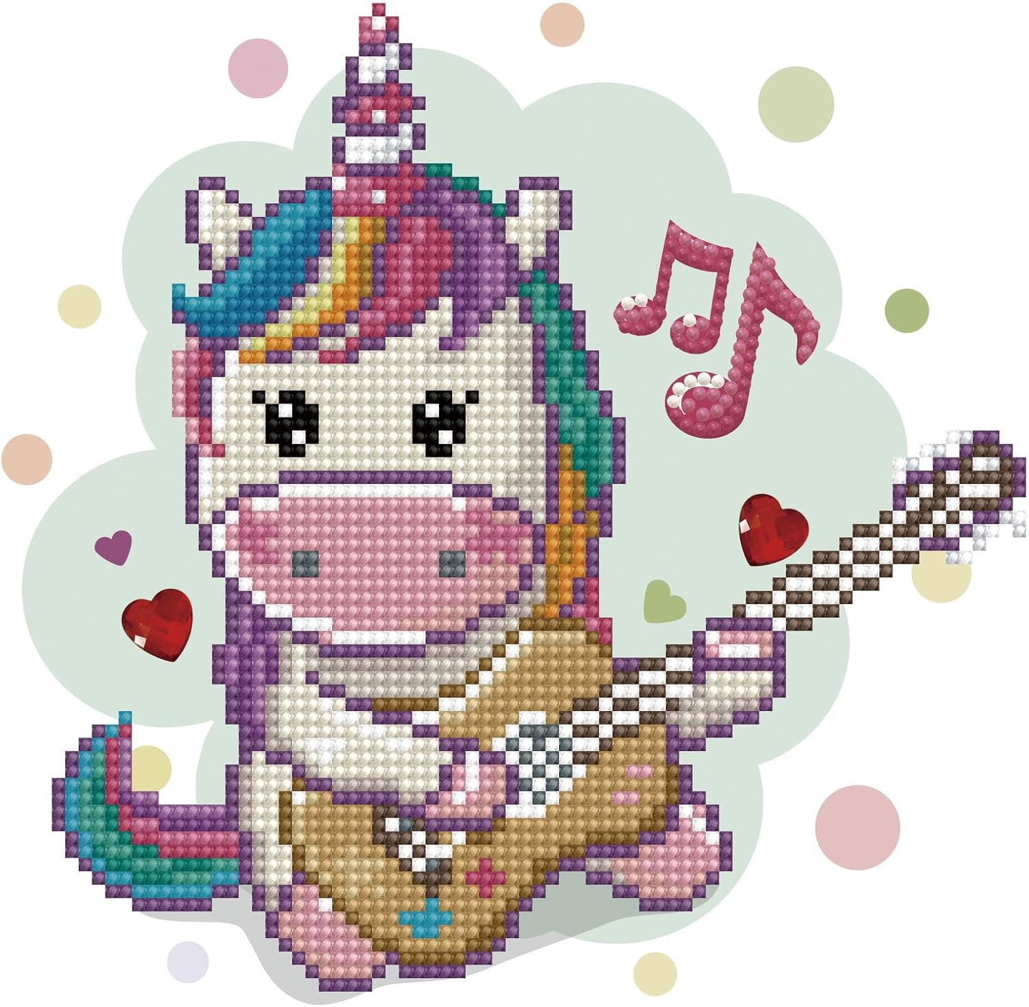 DIAMOND DOTZ Dotzies Music Fills My Heart Diamond Painting Kits for Kids - Diamond Art Kits a Relaxing Creative Craft Kit with Dotz Gems 9.1"x9.8"