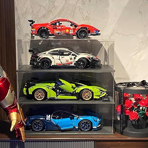 Miniatura 9 de Vitrina de acrílico transparente engrosada para Lego 42096 42083 42056 modelo de encimera, soporte de caja a prueba de polvo, escaparate de