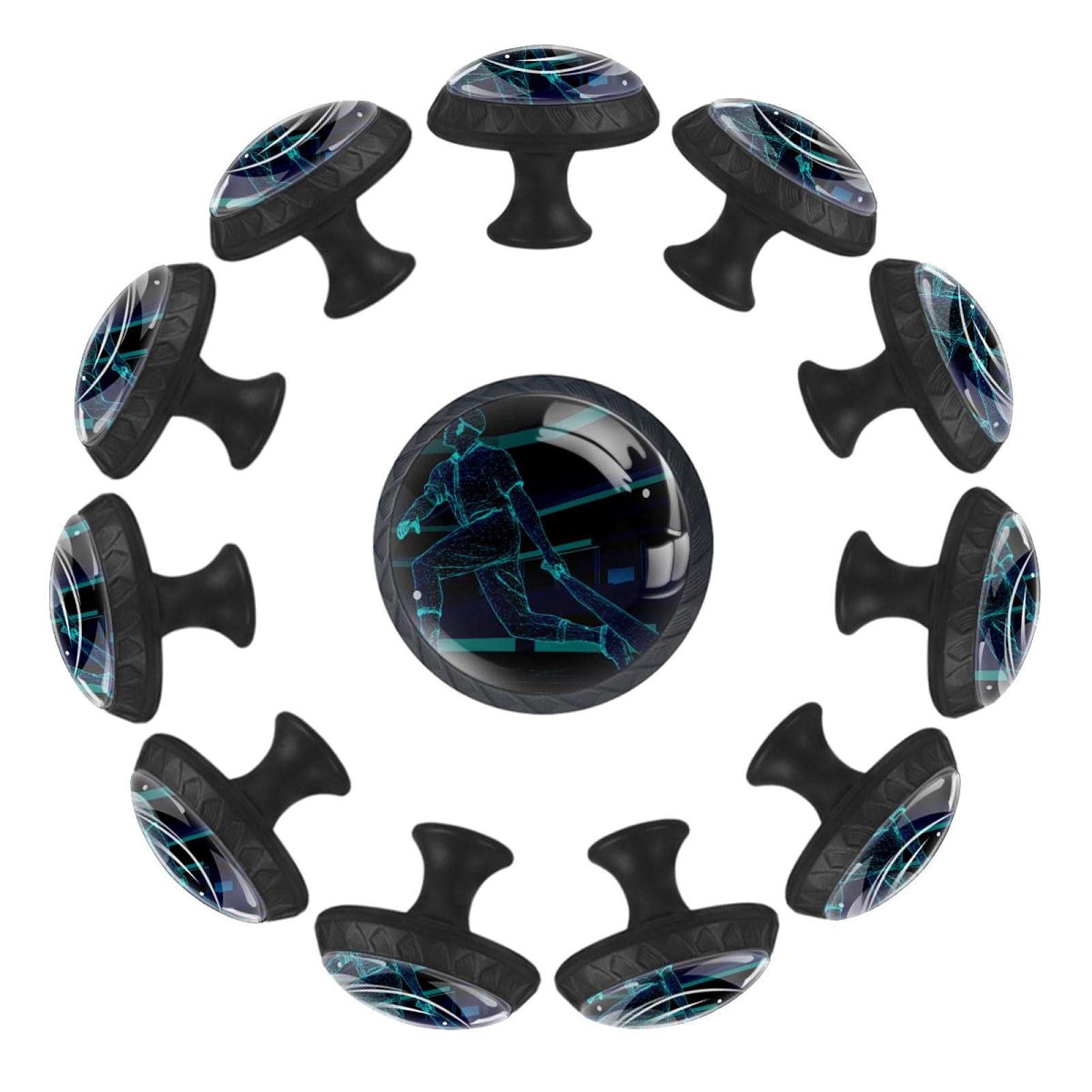 Boutons de tiroir baseball 35mm lot de 12 pour commode enfant