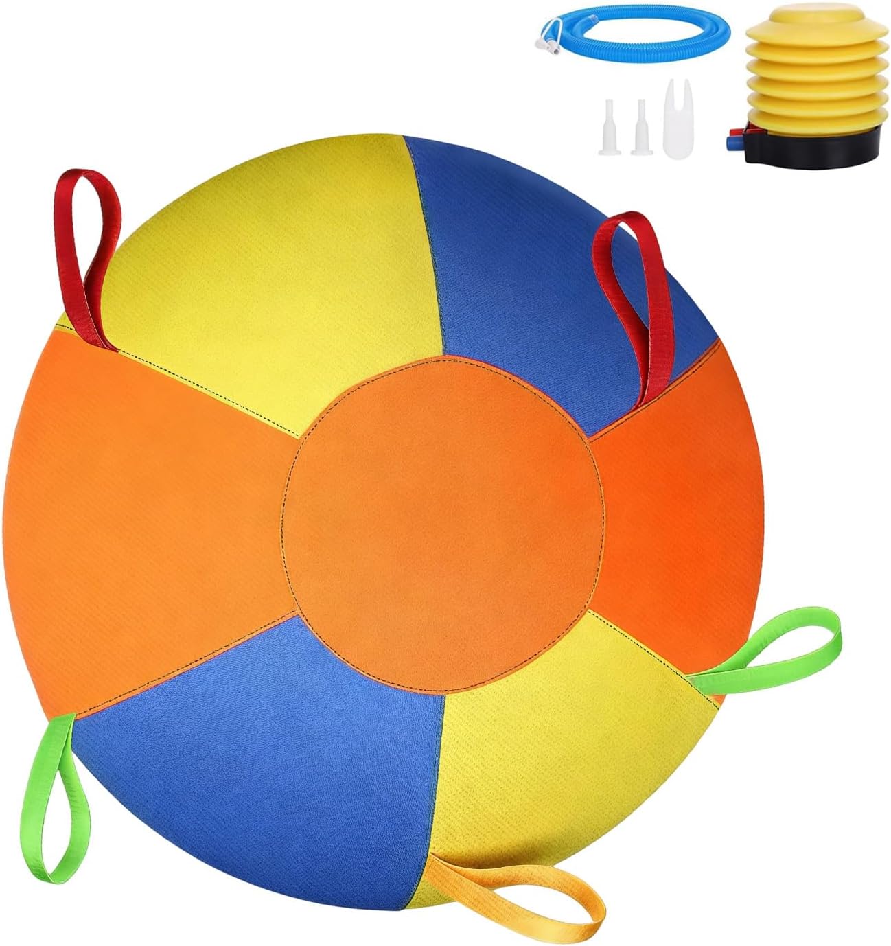 Herding Ball with Tabs | Calming Jumbo Ball for Dogs | Durable Tear-Resistant Inflatable Big Balls | Heavy-Duty Herding Balls with Straps for Dog Agility Equipment Outdoor Play Exercise