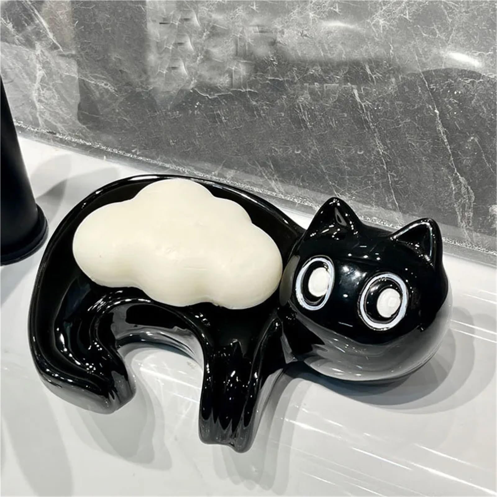 Jabonera con Forma de Gato, cerámica Lisa, for baño, Accesorios, decoración del hogar para BañO, Cocina, Esponjas