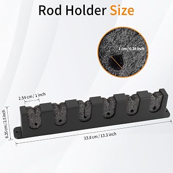Fishing Rod Holder Wall, Vertical/Horizontal Fishing Rod Holder, Rod Stands Fishing Rods, Fishing Rod Stands for Family Wall Garage Storage 6 Fishing Rods