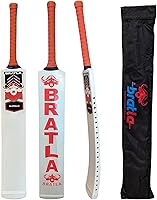 Bratla Lightweight Tape Ball Cricket Bat for Soft Tennis Balls - Curved Profile, Powerful Sixes, Adult Size