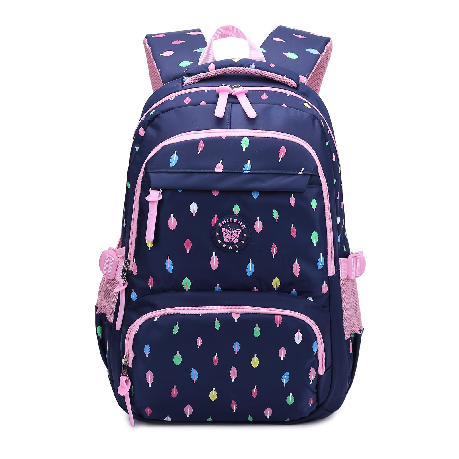 WHT Mochila Escolar de Nylon para niños y Chicas Adolescentes, Bolsas de Hombro livianas para portátil - Azul