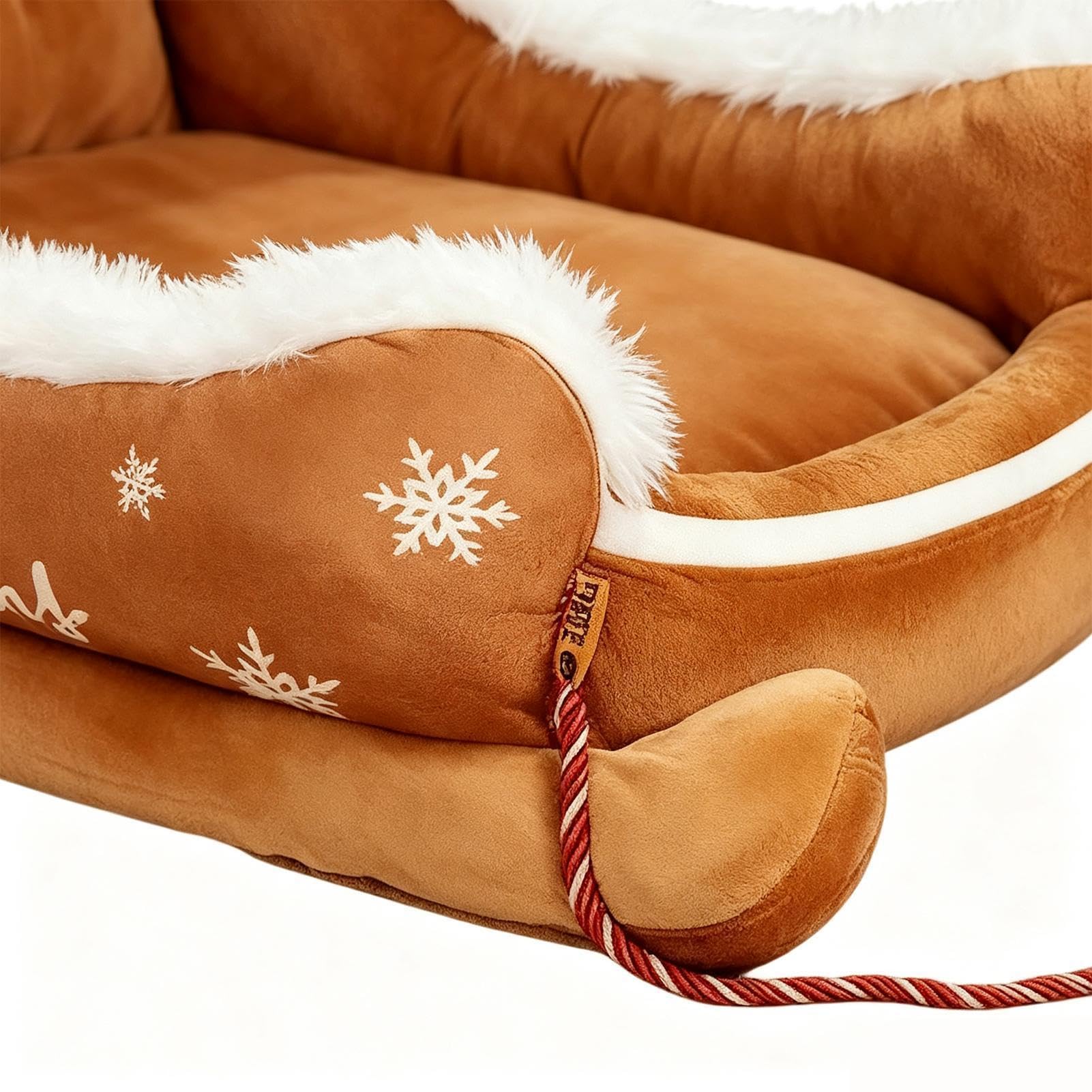Cama de trineo de Navidad para gatos, antideslizante, cálida, suave
