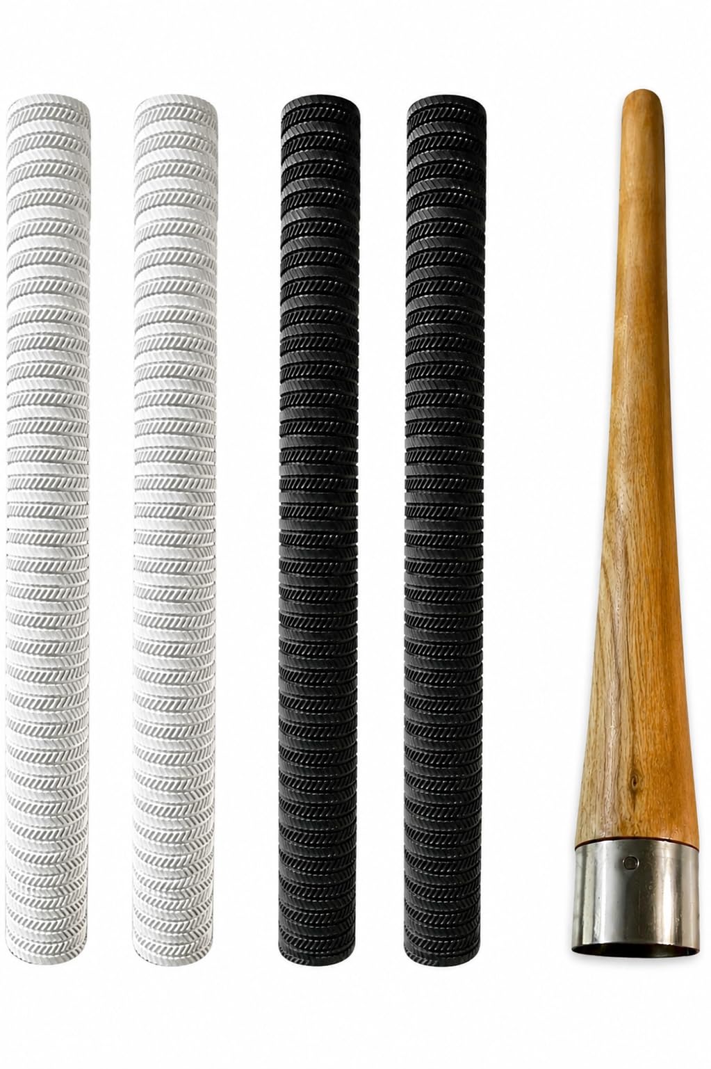 Pro Edition Cricket Bat Grip Set (4 Pcs) – Extreme Anti-Slip | Soft Rubber Comfort | Long Lasting Handle Grip | Black & White 1 CONE-image-41