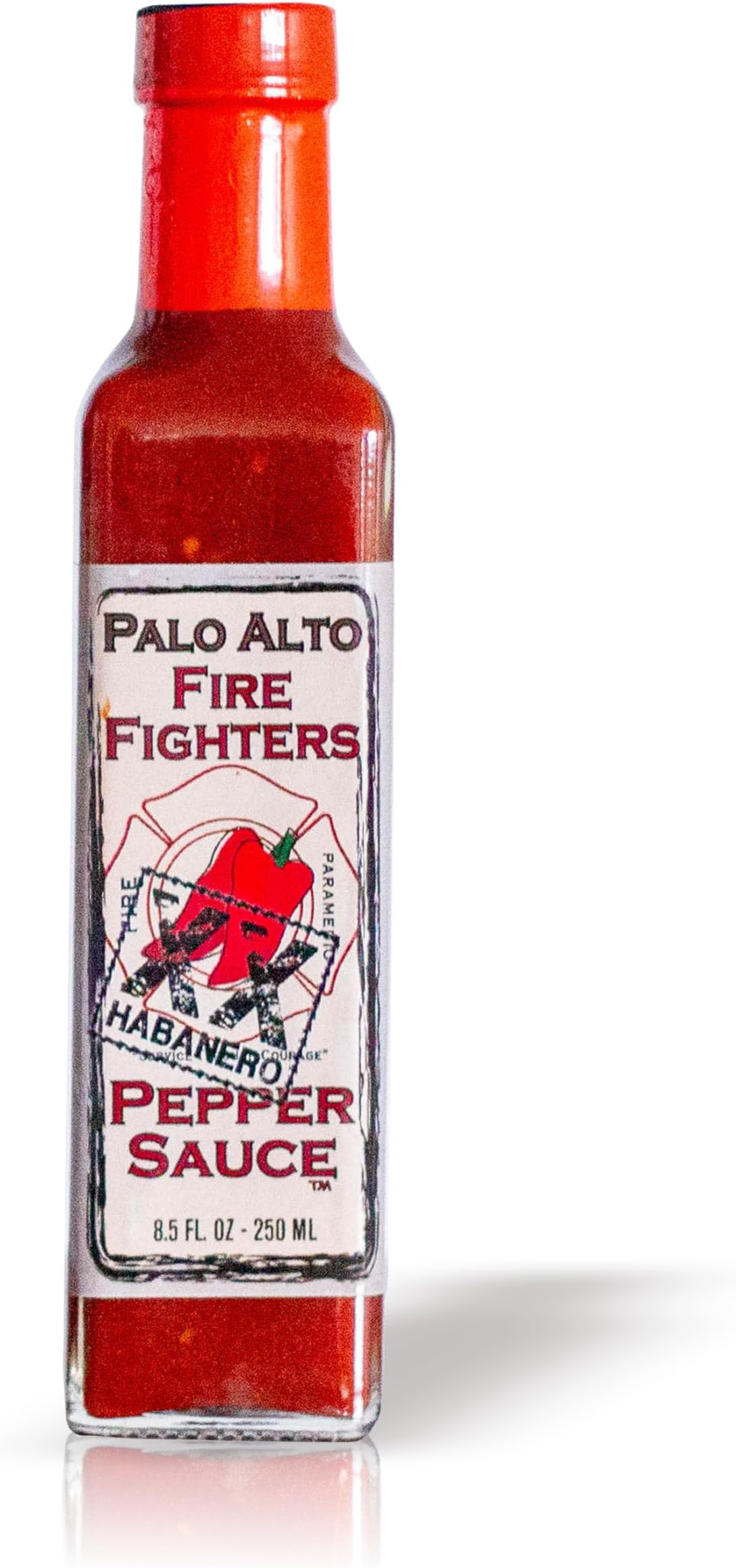 Palo Alto Firefighters XX Habanero Pepper Sauce (8.5oz) - Salt Free Pepper Plant Hot Sauce, No Sodium Hot Pepper Sauce, No Salt Sauces