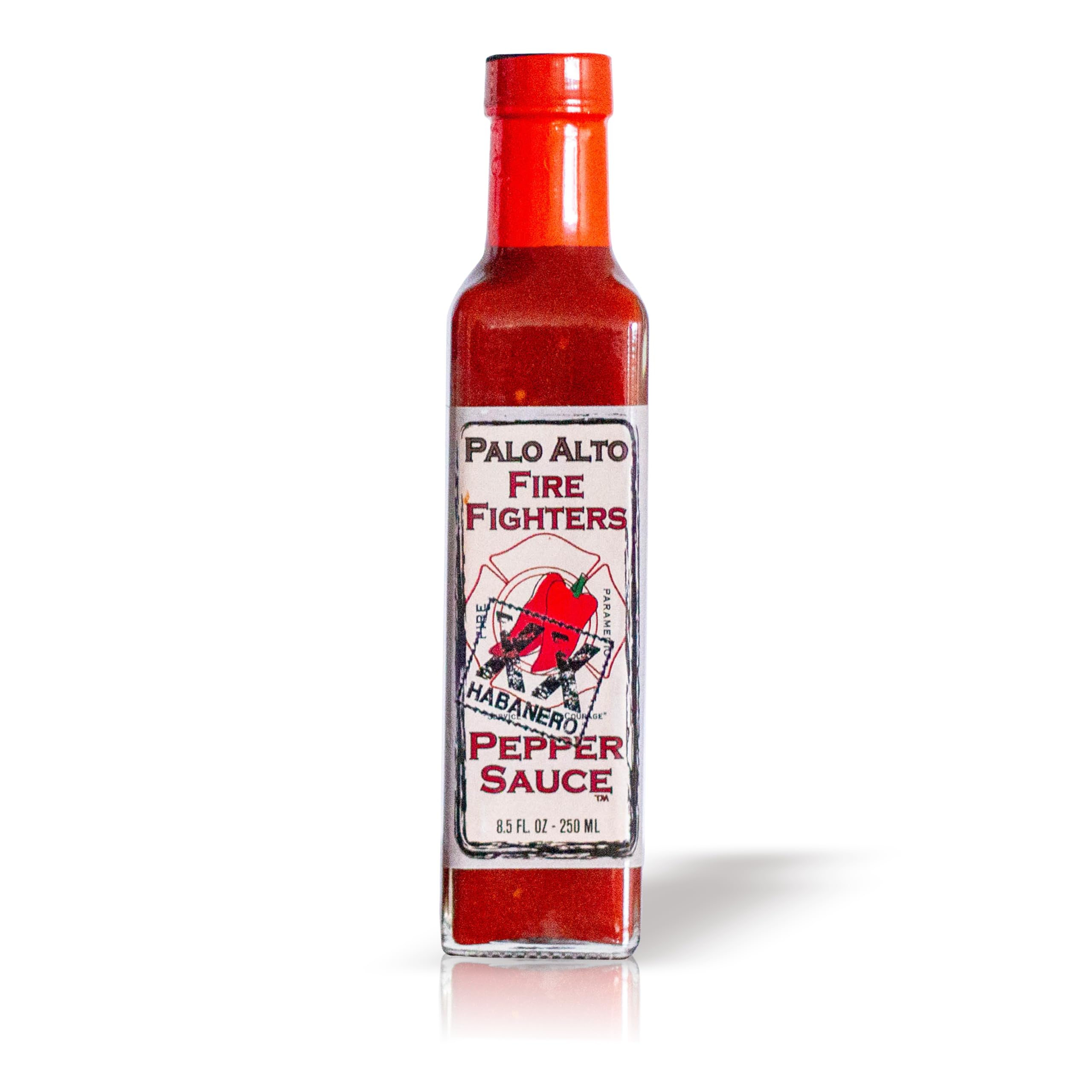 Palo Alto Firefighters XX Habanero Pepper Sauce (8.5oz) - Salt Free Pepper Plant Hot Sauce, No Sodium Hot Pepper Sauce, No Salt Sauces