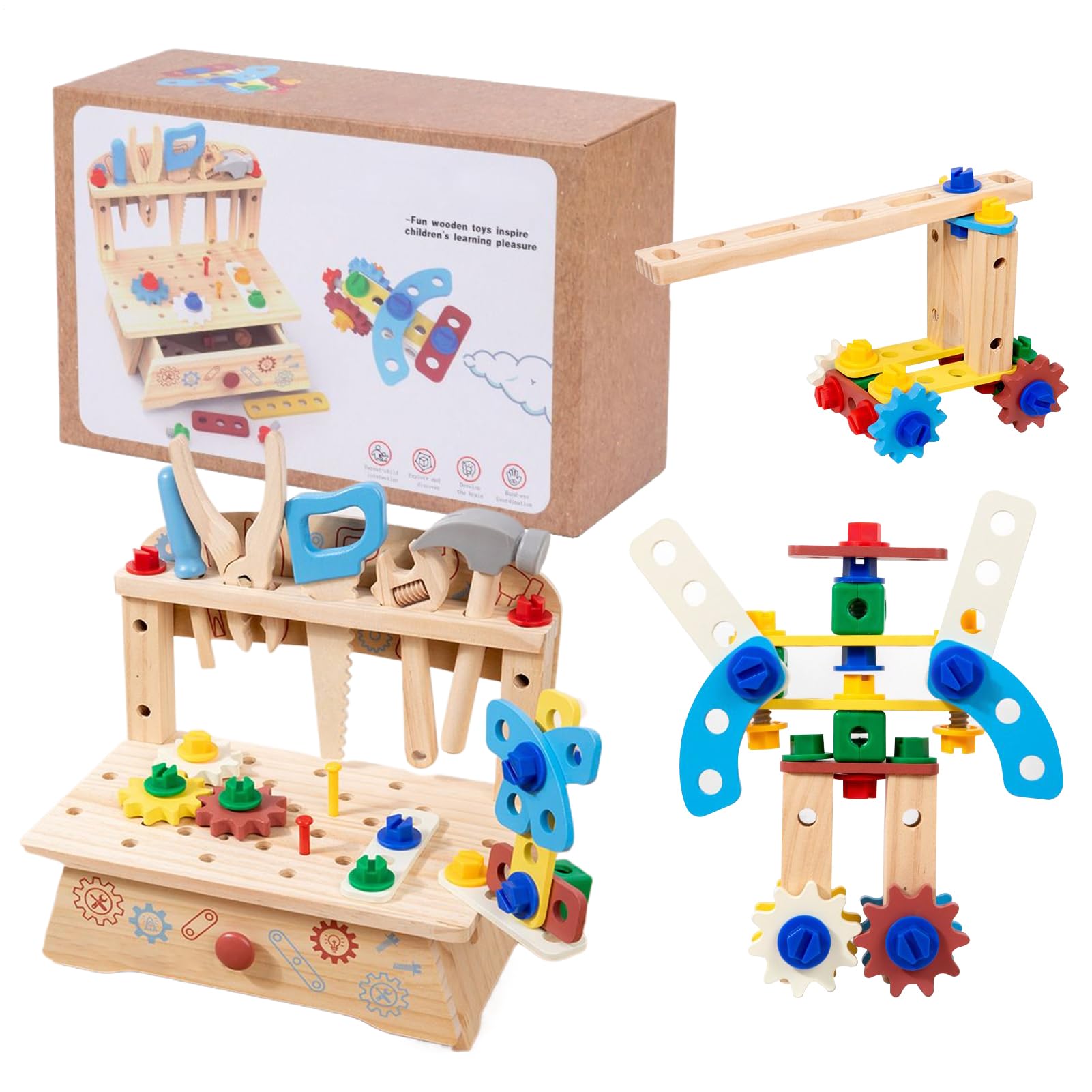 Attrezzi Giocattolo Da Piccoli Bambini E Ragazzi Giocattoli Interattivi | Set Banco Attrezzi Legno Viti Per Bambini Compleanno Scuola Materna Aula Viaggio All'Ape