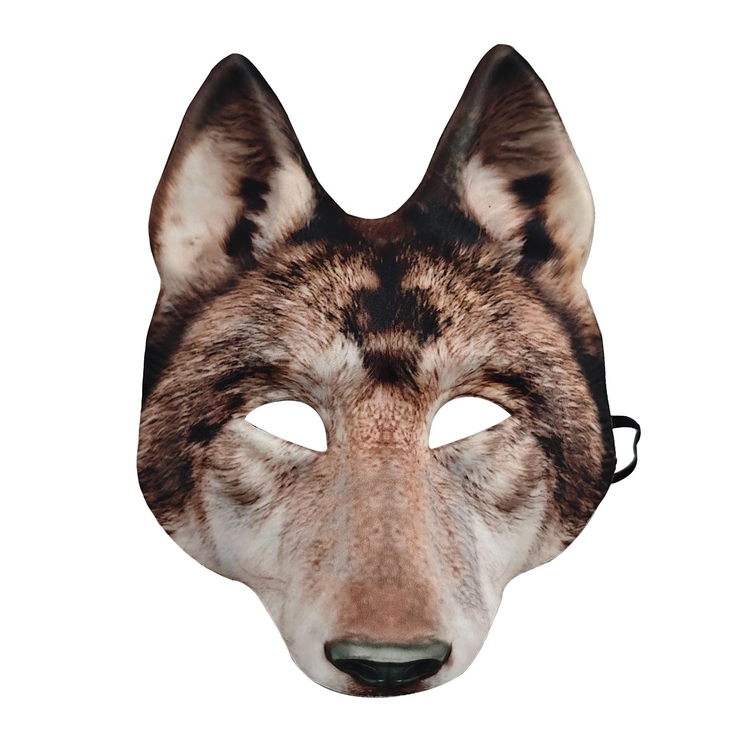 1Pcs Wolf Mask Halloween Half Face Wolf Mask Masquerade Mask for Halloween Christmas Carnival Cosplay Costume Accessories (Brown)
