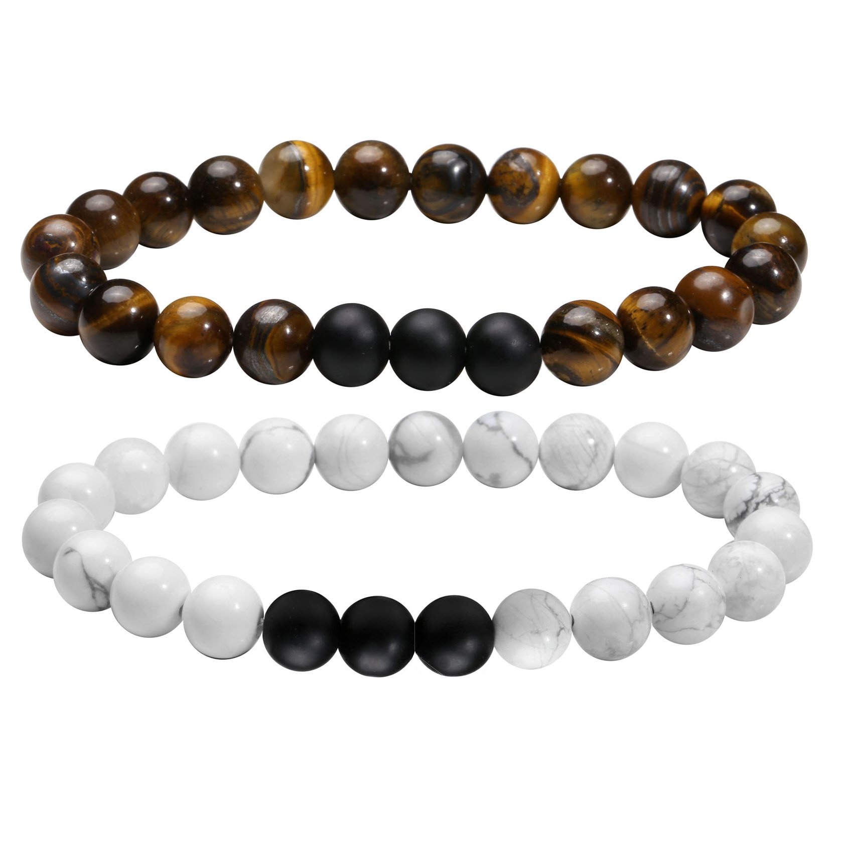 Braccialetto Elastico con Perline Rotonde da 8 mm in Pietre preziose Naturali per San Valentino, Perfetto per Ragazze.