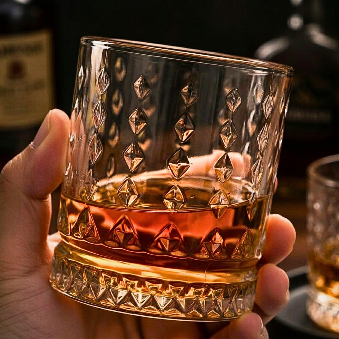 Prism Cut Whiskey Glasses - Set of 6 -16 Prism Cut Whiskey Glasses - Set of 6 -16