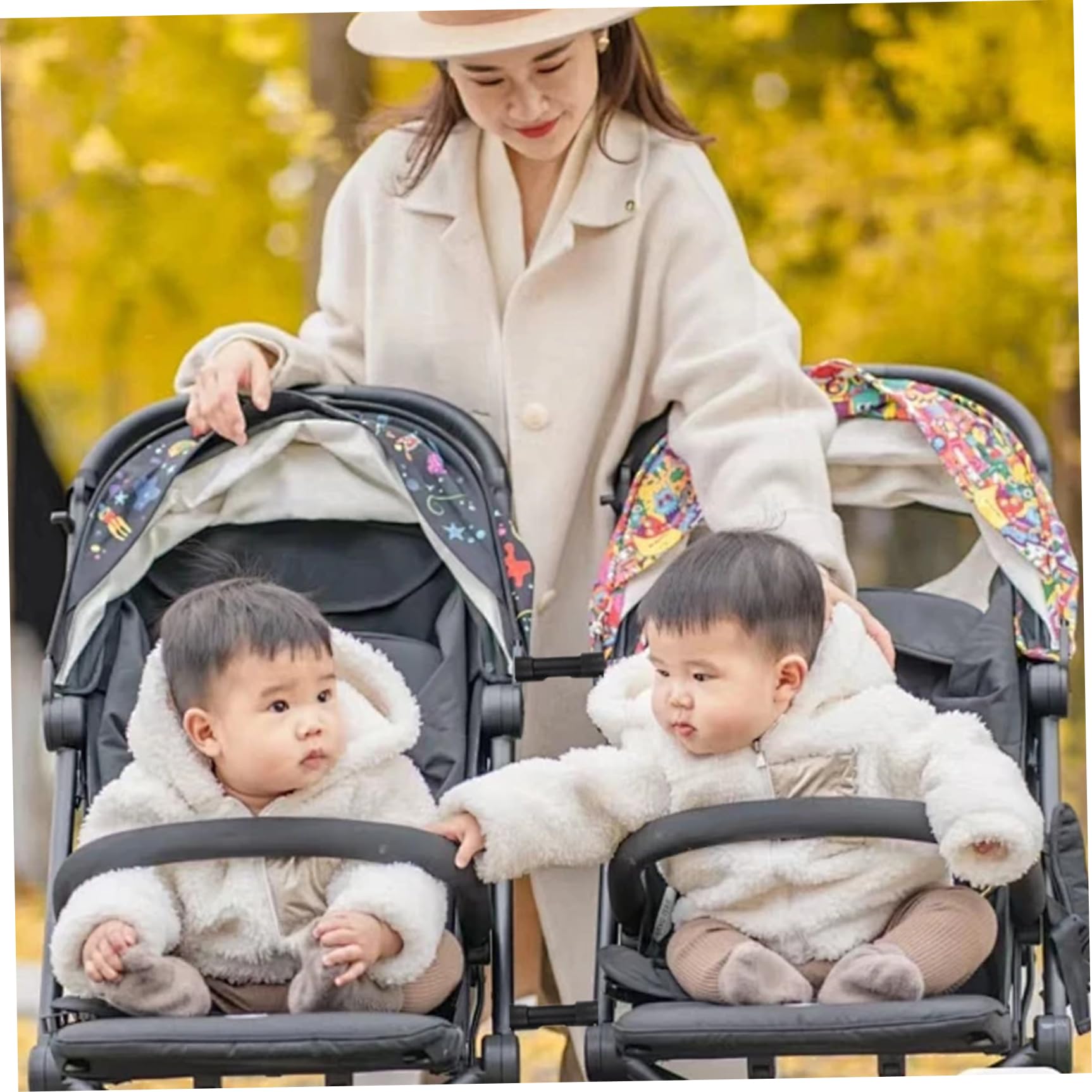 Connecteur de poussette, 3 PCS Connecteurs de poussette pour bébé, connecteurs à double poussette, attaches d'adaptateur Pram, connecteurs de poussière de charrette pour bébé, Connecteurs à double po