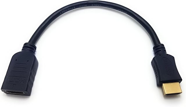 MainCore 25cm Long HDMI Male to Female Socket High Speed 3D TV Extension Lead Cable (Available in 0.25m, 0.50m, 1m, 1.5m, 2m, 3m) (0.25m)
