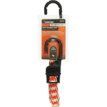 Keeper 06119 Adjustable Flat Bungee Cord, Multicolor