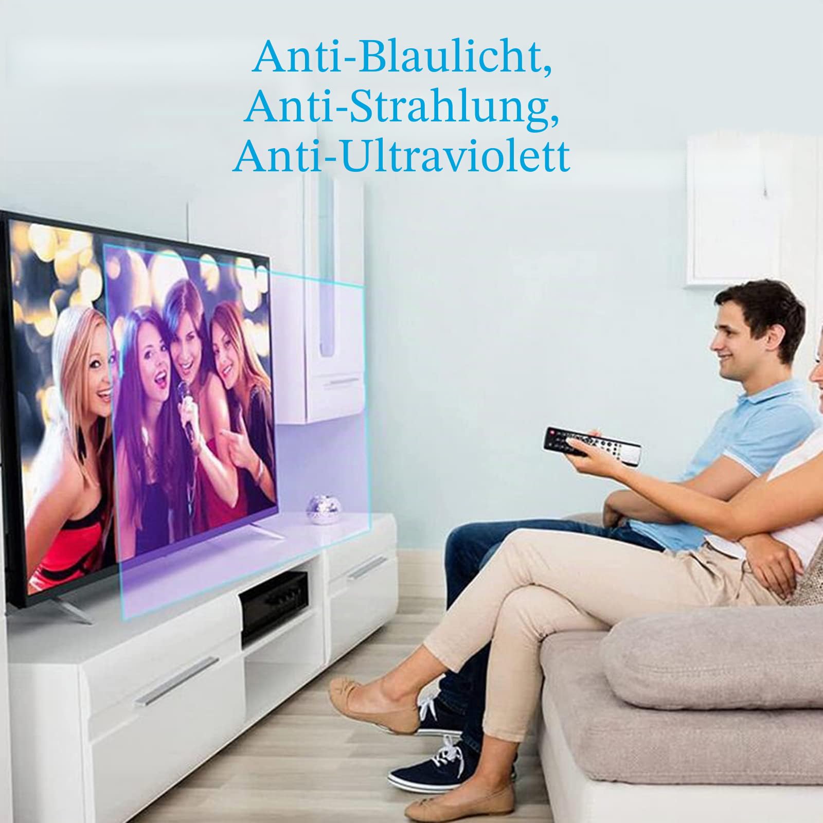 32-46 Zoll Blendschutz LCD-Displayschutz Anti-Blaulicht Tv Entspiegelungsfolie TV-Schutzfolie Anti-Blaulicht Augenschutz,Matte-40in(886X498) mm