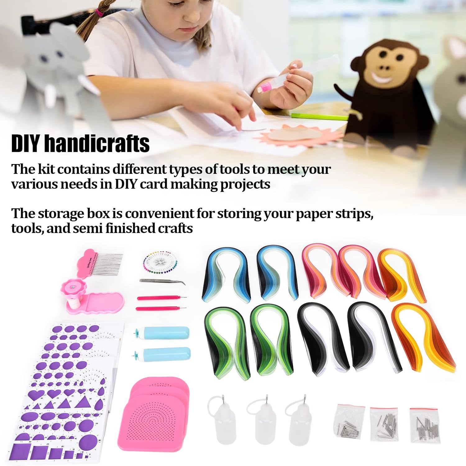 Kaufpart クイリングキット DIY 興味深いカラフルな装飾的で魅力的な手工芸品 クラフト愛好家向け