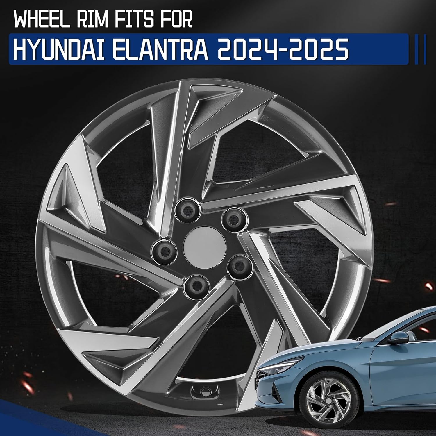 New Replacement Rim 17"x7" Silver Premium Aluminum Alloy Wheel Rims Fit for Hyundai Elantra 2024 2025, Direct Fit and OE Stock Specs 17x7 inch Rim