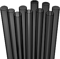 Vista 8 de 10 pajitas de plástico duro morado reutilizables EXTRA ANCHAS largas + cepillo de limpieza - Pajitas gruesas grandes jumbo para batidos y malteadas