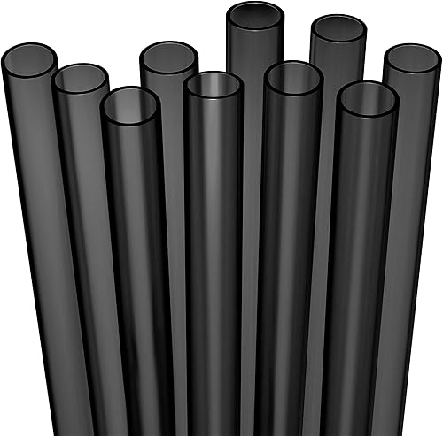 Miniatura 8 de 10 pajitas de plástico duro morado reutilizables EXTRA ANCHAS largas + cepillo de limpieza - Pajitas gruesas grandes jumbo para batidos y malteadas