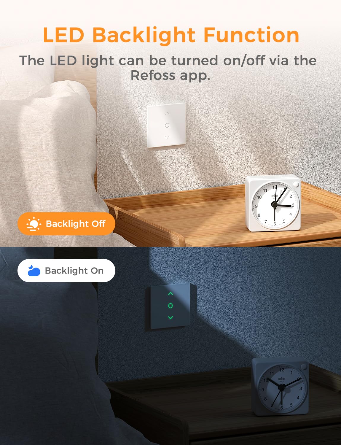 Refoss Interruptor de Persianas WiFi con Apple HomeKit, Interruptor de Cortina Táctil Inteligente con Control Porcentual y Temporizador, LED Controlable, Compatible con Siri, Alexa, Google, 2 Piezas