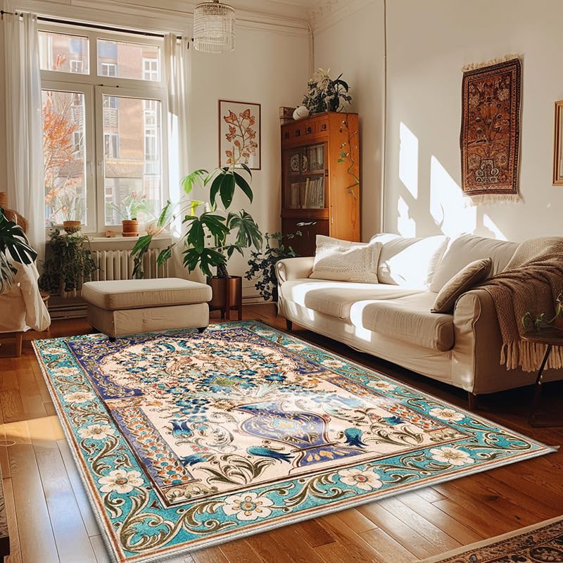 Grand tapis de salon ethnique 180x270 cm pour redonner vie à une pièce sombre