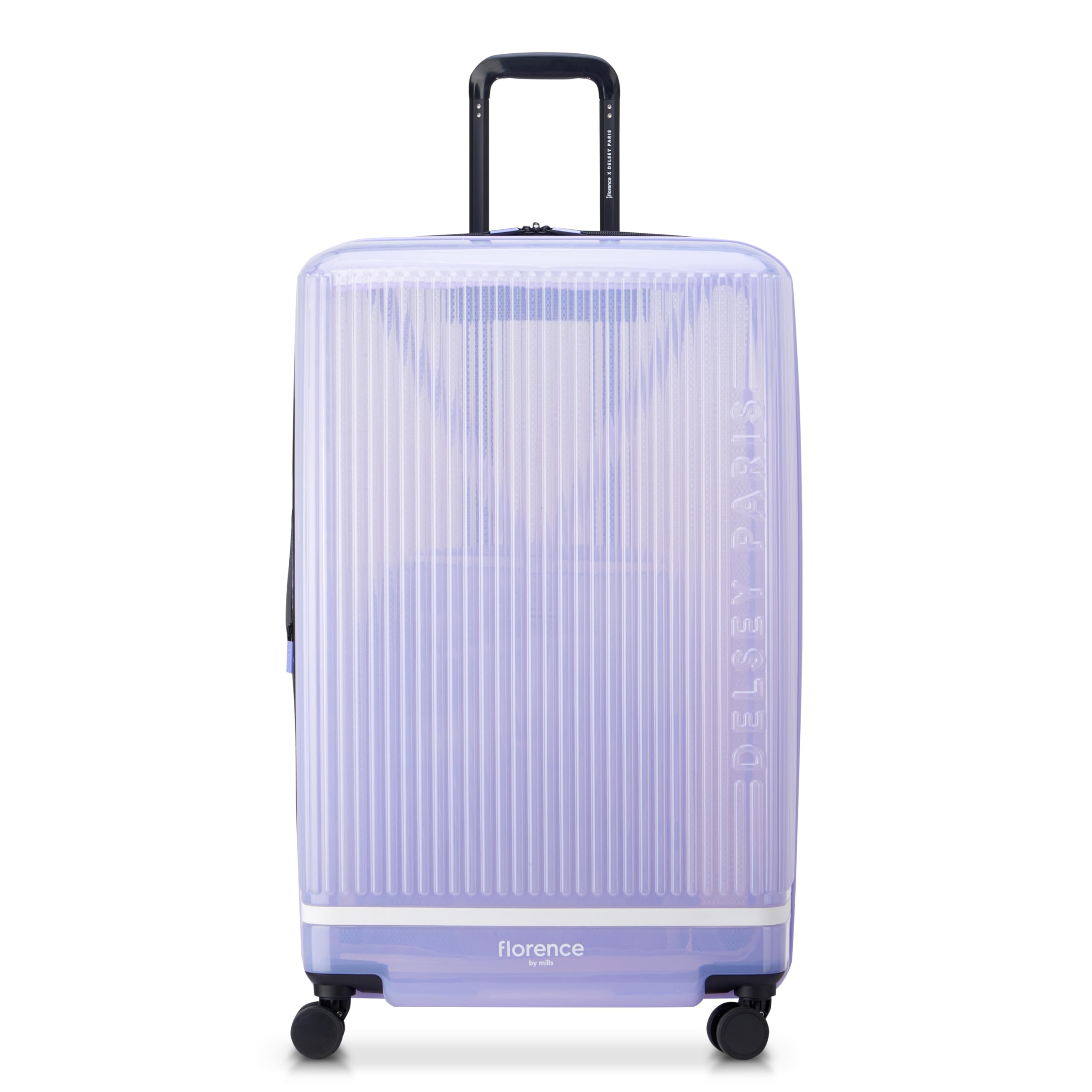 florence by mills Women's Gotta Glow Hardside Expandable Luggage with Spinner Wheels, Translucent Purple, Carry-On 20 Inch, Gotta Glow Hardside Expandable Luggage with Spinner Wheels