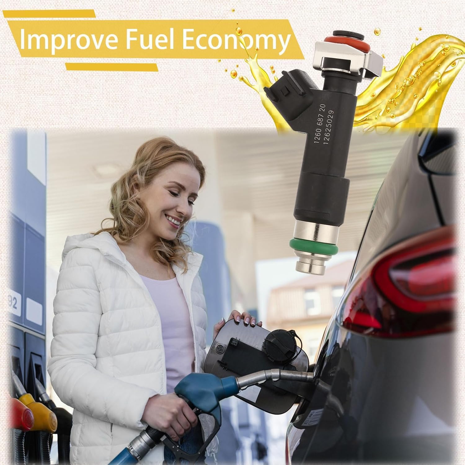 GM12625029 OE 2.4L Fuel Injectors,Compatible with/Chevy 2.4 Malibu HHR Cobalt 2008-2012,Compatible with/Pontiac G6 2009 2010 2011 |4 Holes| |Set of 4|#12602480