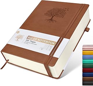 Lined Journal Notebook -365 Pages A4 Big Journal for Writing Men Women, College Ruled Notebook, Hardcover Leather Journal,...