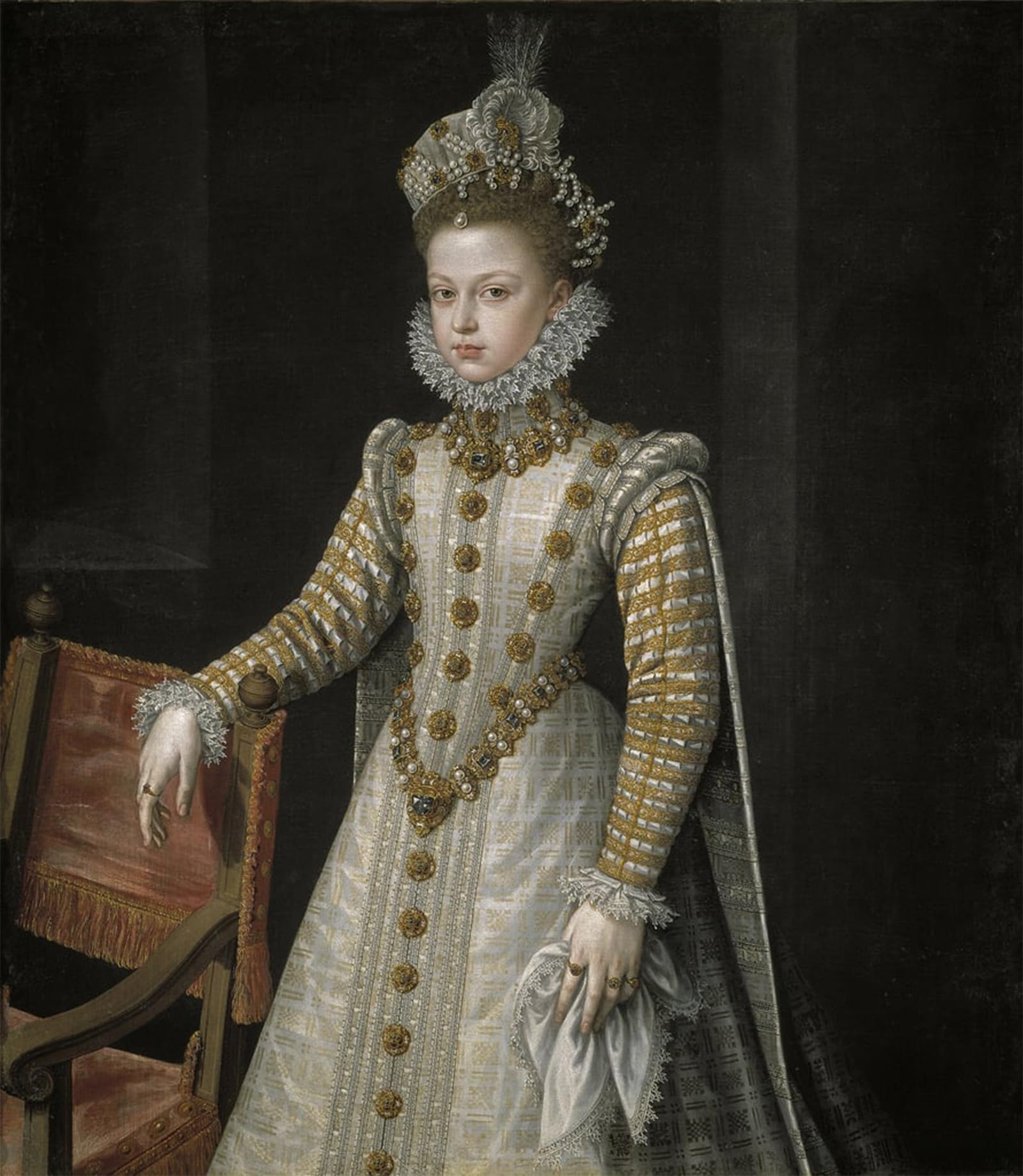 SERENDIPITP Abstract Painting Mural Print Picture Wall Decor Painting Isabelle Claire Eugenie of Austria the Infanta Isabel Clara Eugenia by Sánchez Coello Vintage Wall Artwork for Home Decor 60x90cm