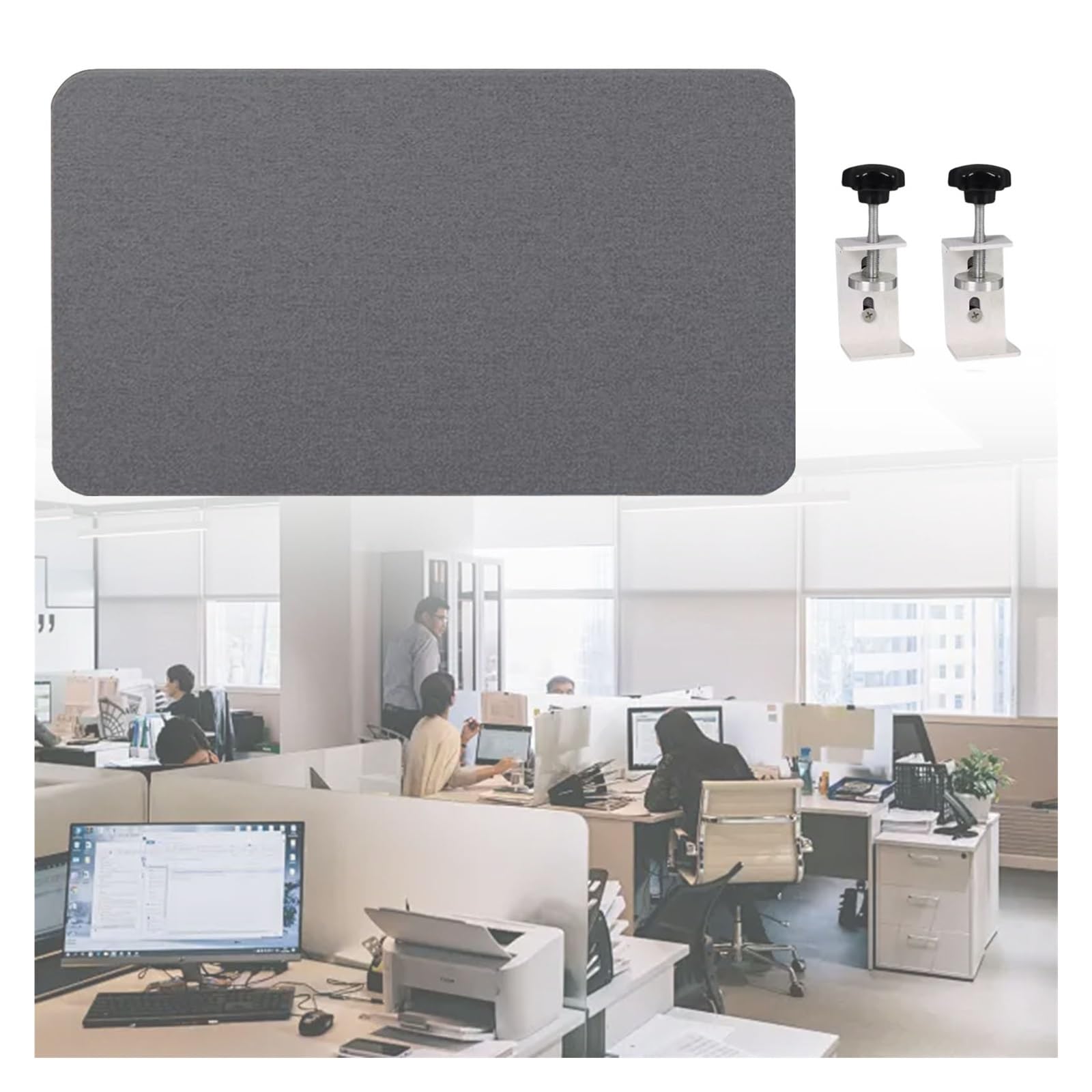 KLGFBDC Office Desk Privacy Screen for Cubicles, Soundproof Under Desk Panel & Divider to Reduce Noise and Visual Distractions