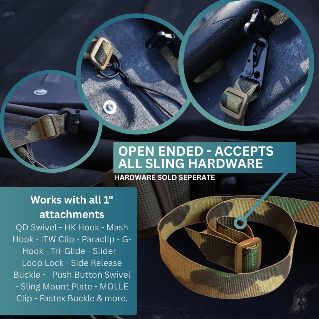 Sable Defense USA 2 Point Rifle Sling, Woodland M81 Quick Adjust Gun Sling with Tactical Rifle Sling for Rifle Shotgun and Crossbow, Hunting and Outdoor Sports