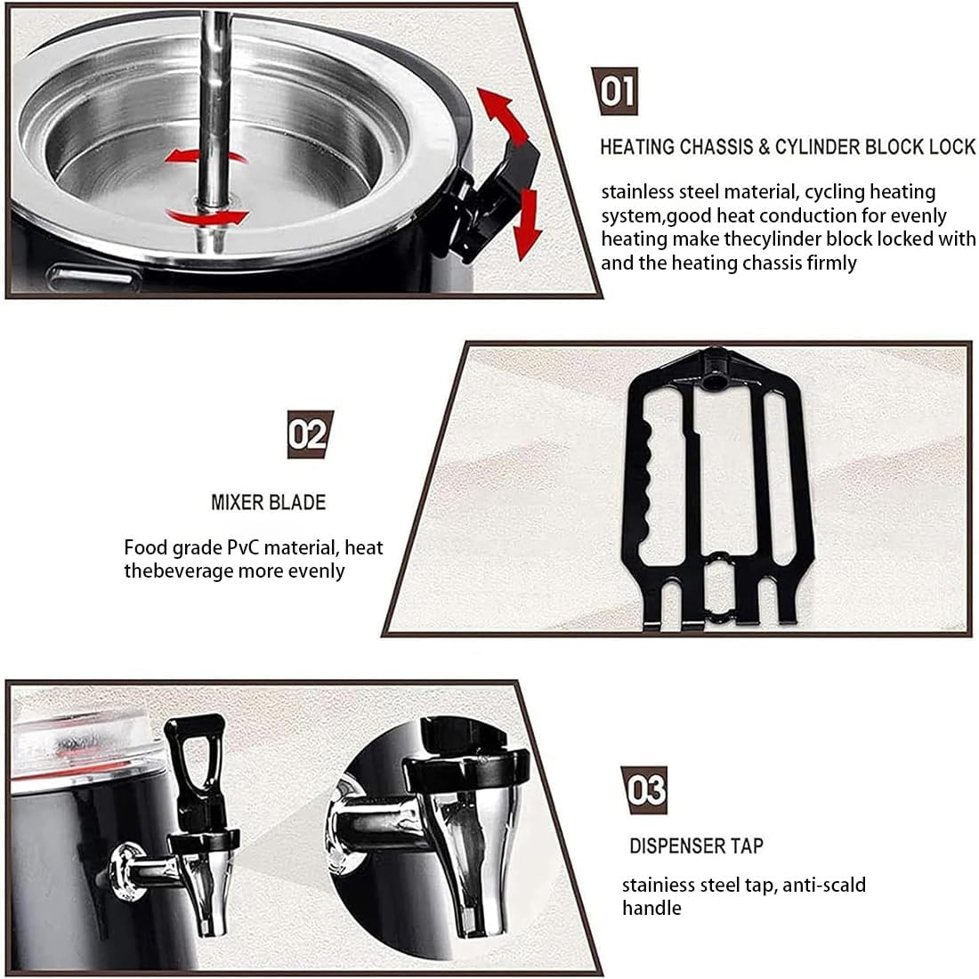 Commercial Hot Chocolate Maker, 5L/10l Electric Hot Chocolate Dispenser Machine, Led Display Adjustable Thermostat 30~90℃, Hot Beverage Warmer Large Capacity, for Homes Hotels Rest