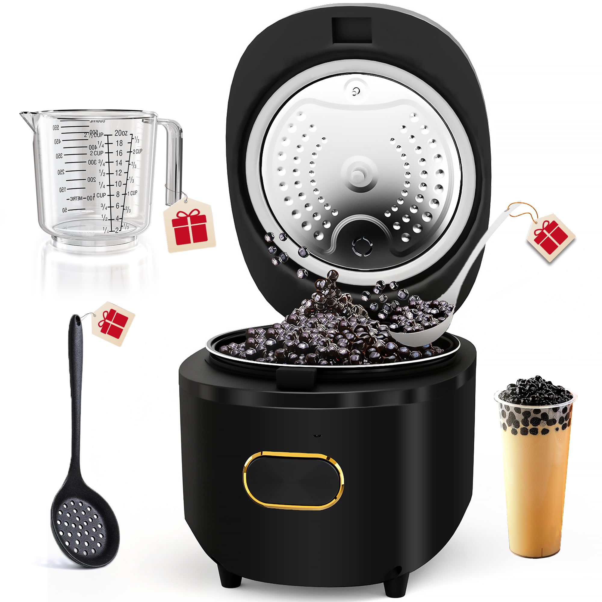 WantJoin Boba Maker Machine Commercial Boba Cooker Commercial Boba Pearl Maker for Bubble Tea Milk Tea Boba Pot for Tapioca Pearls for Restaurants Milk Tea Stores Dessert Stores Lounge Bars 110V