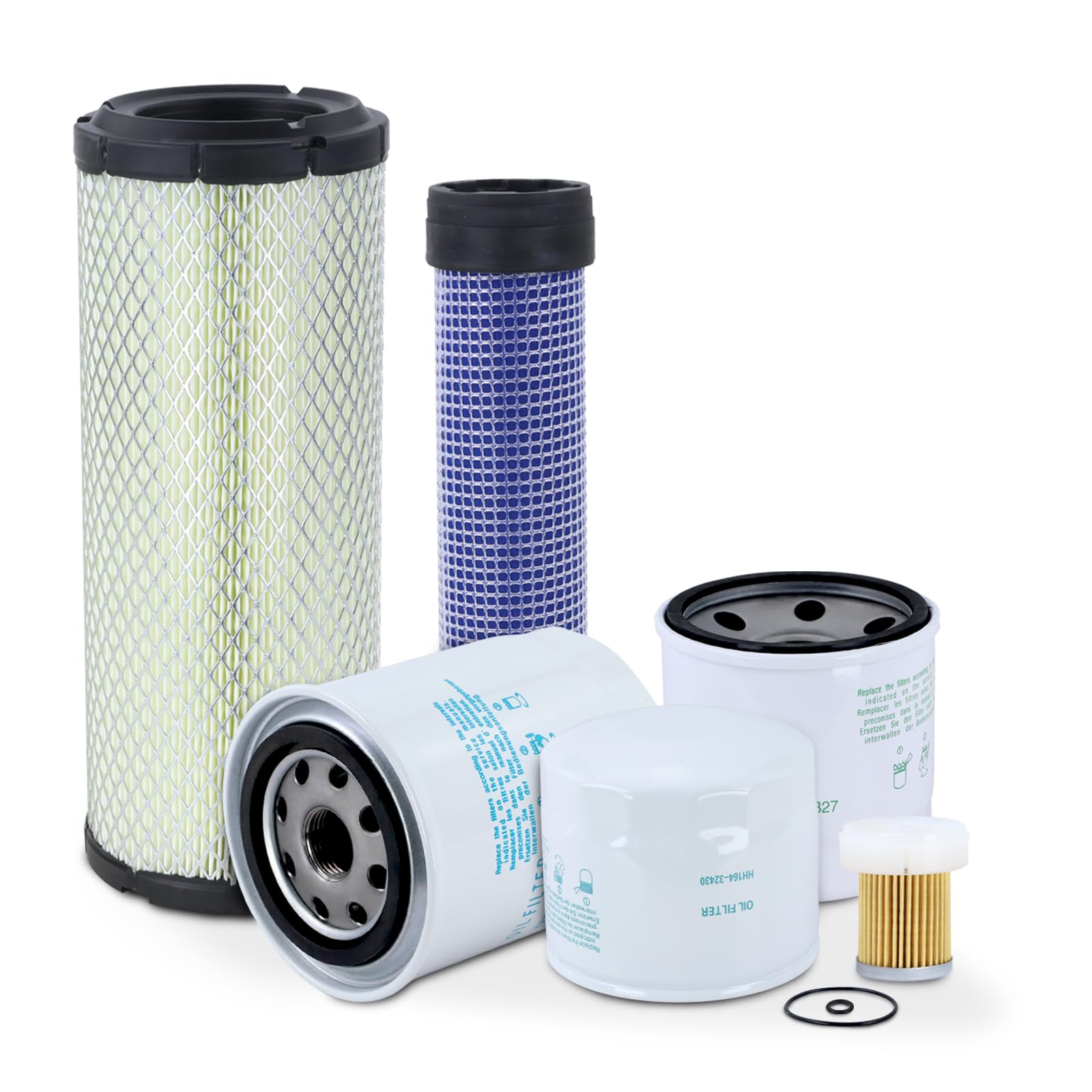 Tune Up - Kit de filtros de servicio de mantenimiento compatible con Kubota L2501 L2800 L3200 L3400 L3700SU L3800 HST Tractor, filtro hidráulico de aire y aceite de repuesto # HH164-32430 HH3A0-82623