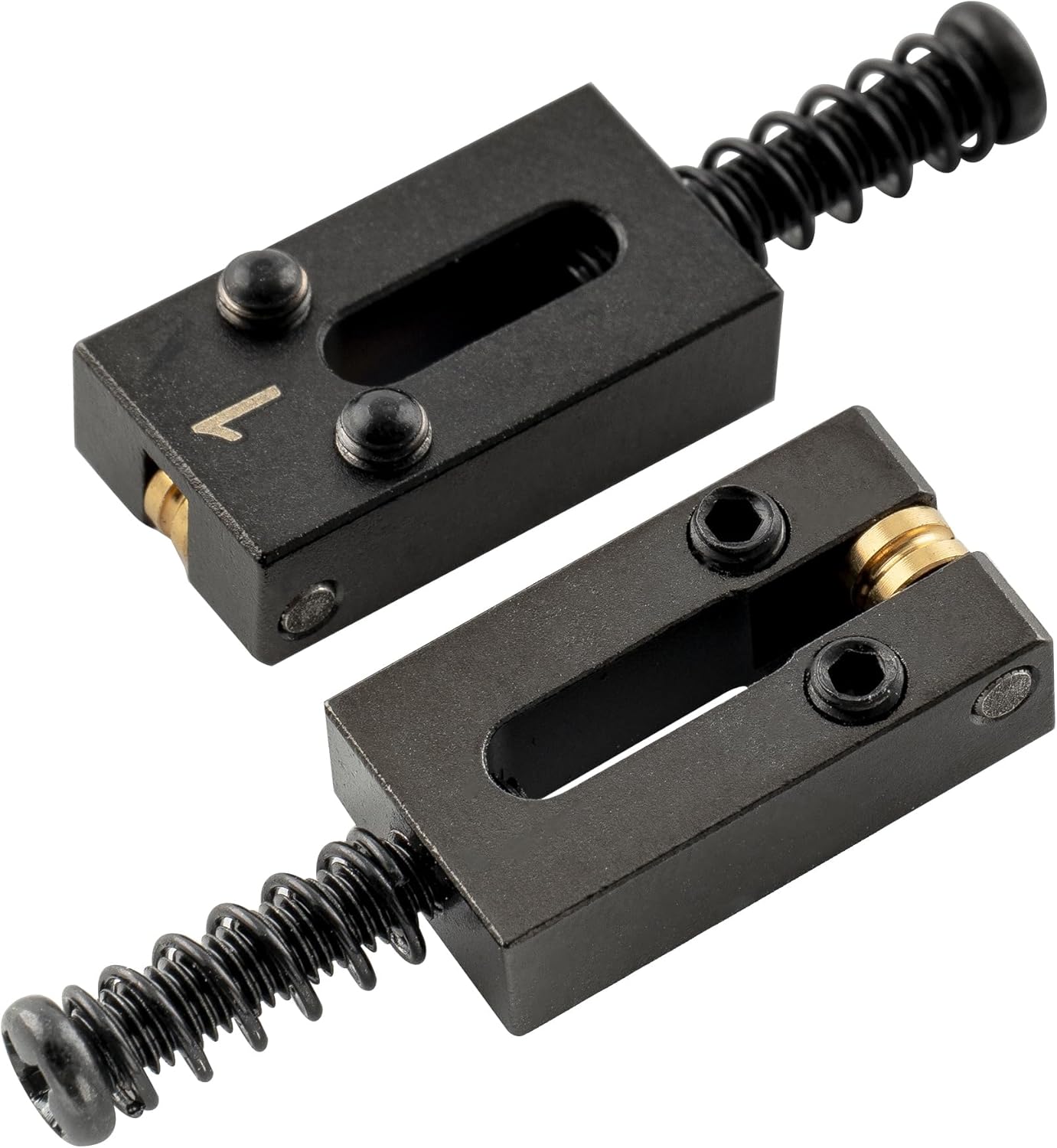Musiclily Ultra 10.5mm Brass Guitar Roller Bridge Saddles Tremolo Bridge Saddle for Fender Telecaster Tele Stratocaster Strat ST TL Style Electric Guitar Replacement, Black (Set of 6)